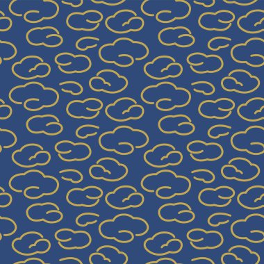 Japon Şirin Bulut Motif Vektörü Kusursuz Desen