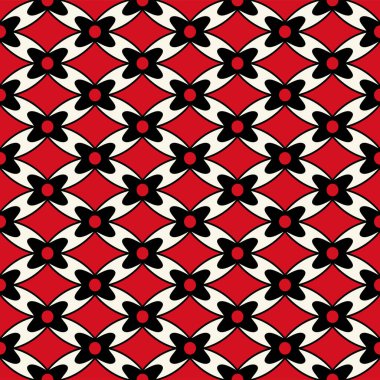 Japon Elmas Çiçek Vektörü Kusursuz Desen