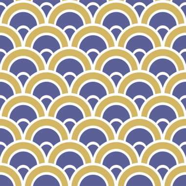 Japon Çemberi Fan Dalga Vektörü Kusursuz Desen