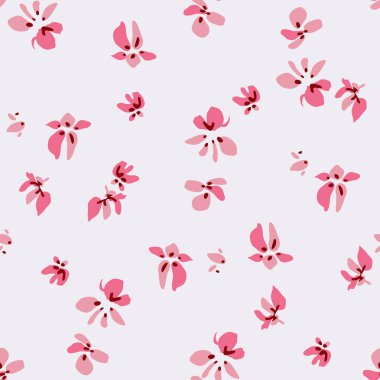 Japon Pembe Çiçek Sonbahar Vektörü Kusursuz Desen