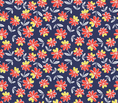 Japon Güzel Çiçek Yaprak Vektörü Kusursuz Desen