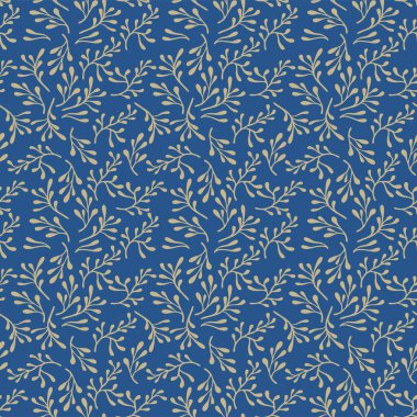 Japon Denizi Yaprak Dalları Vektörü Kusursuz Desen