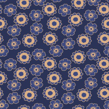 Japon Güzel Çiçek Hattı Vektörü Kusursuz Desen