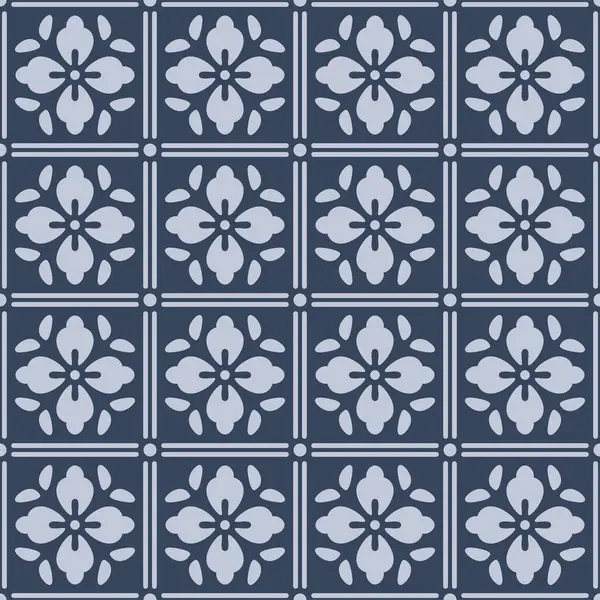 Japon Kare Çiçek Vektörü Kusursuz Desen