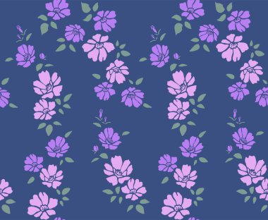 Japon Tatlı Çiçek Yaprak Vektörü Kusursuz Desen