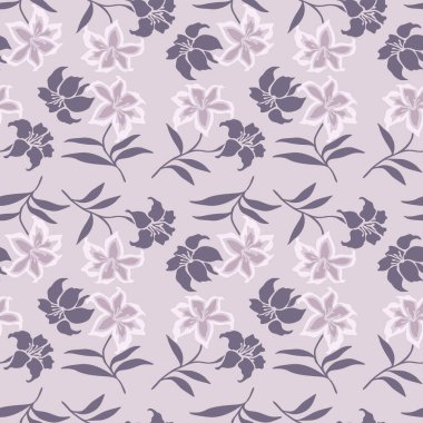 Japon Tatlı Çiçek Dalları Vektörü Kusursuz Desen