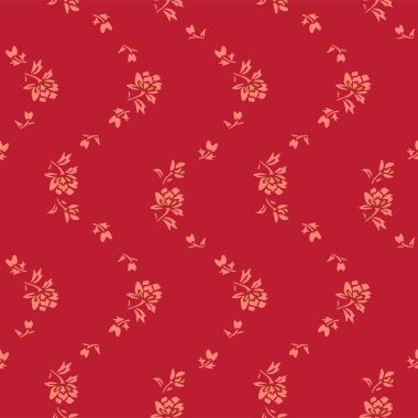 Japon Çiçek Motifli Vektörü Kusursuz Desen