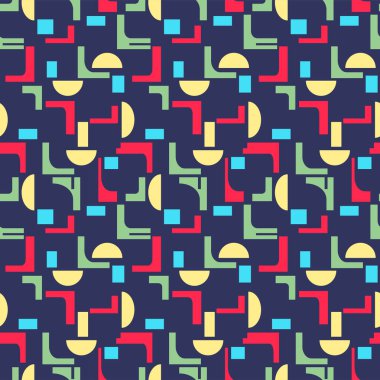 Japon Renkli Geometrik Vektörsüz Desen