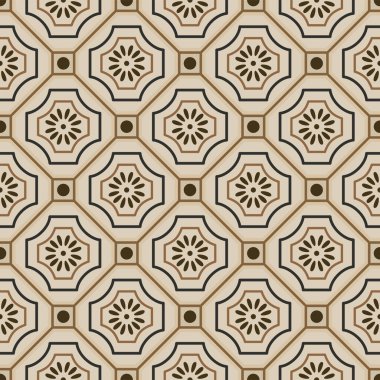 Japon Elmas Çiçeği Mozaik Vektörü Kusursuz Desen