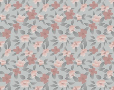 Japon Güzel Çiçek Yaprak Vektörü Kusursuz Desen