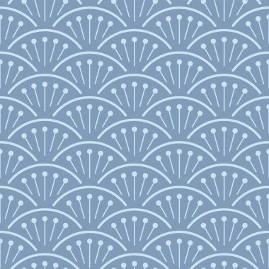 Japon Çiçek Çemberi Dalga Vektörü Kusursuz Desen