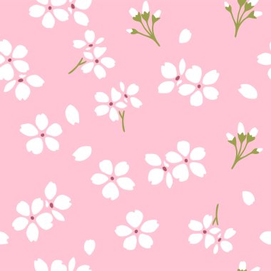 Japon Güzel Çiçek Sonbahar Vektörü Kusursuz Desen