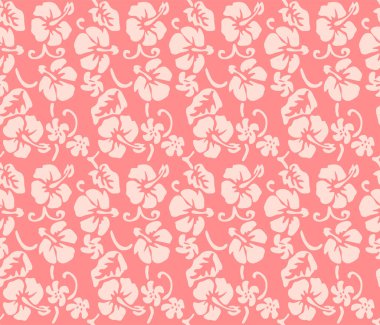 Japon Hibiscus Çiçek Vine Vektörü Kusursuz Desen