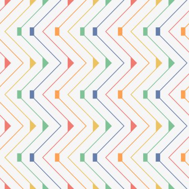 Japon Renkli Zigzag Hattı Vektörü Kusursuz Desen