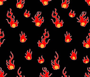 Japon Ateş Topu Vektörü Kusursuz Desen