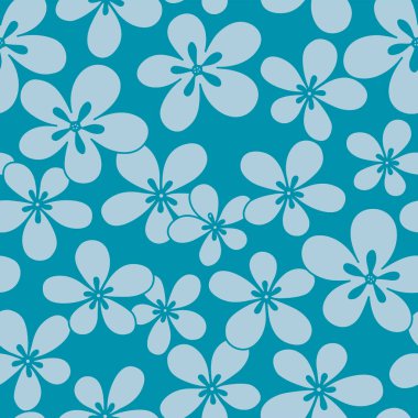 Japanese Round Flower Fall Vector Seamless Pattern