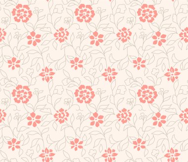 Japon Tatlı Çiçek Asma Vektörü Kusursuz Desen