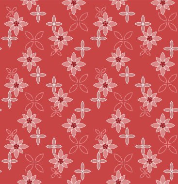 Japon Güzel Yıldız Çiçeği Vektörü Kusursuz Desen