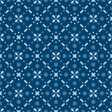 Japanese Pretty Flower Diamond Line Vector Seamless Pattern