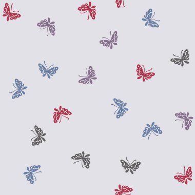 Japon Tatlı Kelebek Vektörü Kusursuz Desen