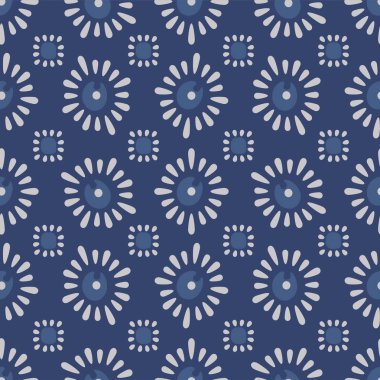 Japon Elmas Çiçek Vektörü Kusursuz Desen