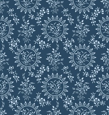 Japon Çiçek Çemberi Vektörü Kusursuz Desen