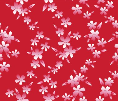 Japon Pembe Zigzag Çiçek Sonbahar Vektörü Kusursuz Desen