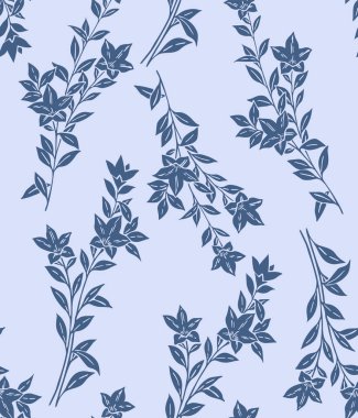 Japon Romantik Girdap Çiçeği Yaprak Vektörü Kusursuz Desen