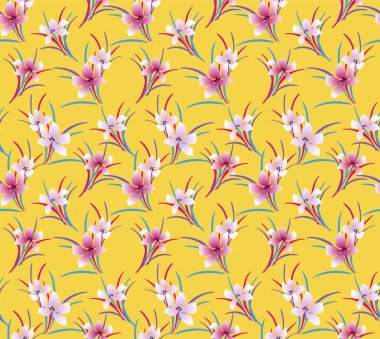 Japon Tatlı Botanik Buket Vektörü Kusursuz Desen