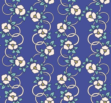 Japon Çiçek Yaprağı Yüzük Vektörü Kusursuz Desen