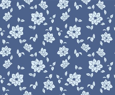 Japon Romantik Çiçek Yaprağı Motif Vektörü Kusursuz Desen