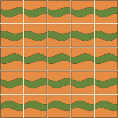 Japon Dalga Hattı Kare Vektörü Kusursuz Desen