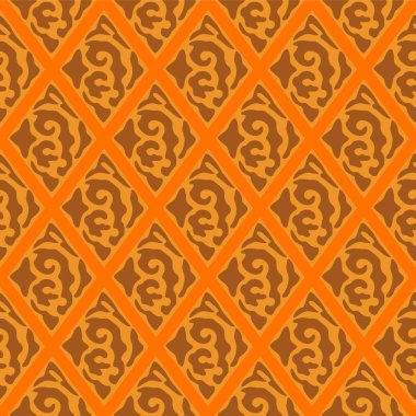 Japon Curl Vine Elmas Vektörü Kusursuz Desen