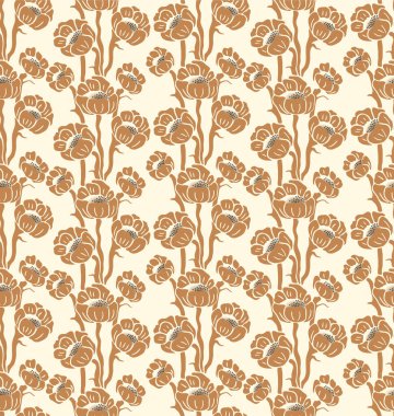 Japon Vintage Lotus Bud Dal Vektörü Kusursuz Desen