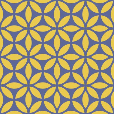 Japon Petal Yıldızı Çiçek Vektörü Kusursuz Desen