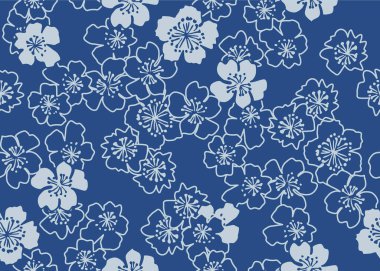 Japon Çiçek Sonbahar Vektörü Kusursuz Desen