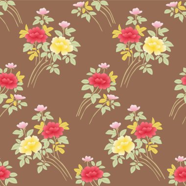 Japon Güzel Buket Vektörü Kusursuz Desen