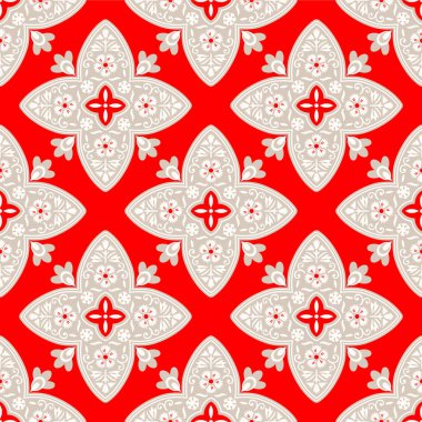 Japon Haçı Çiçek Vektörü Kusursuz Desen