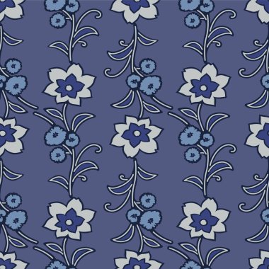 Japon Çiçek Yaprağı Girdap Çizgisi Vektörü Kusursuz Desen