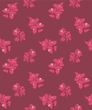 Japon Vahşi Buket Motif Vektörü Kusursuz Desen