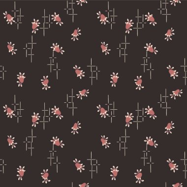 Japon Güzel Çiçeği Bud Yaprak Vektörü Kusursuz Desen