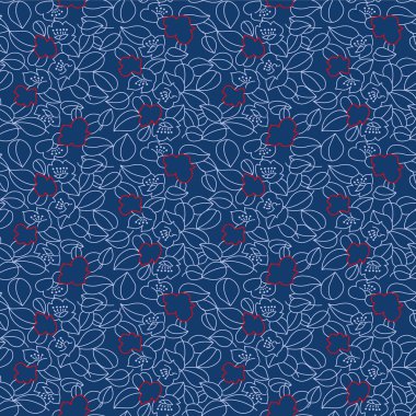 Japon Bahçe Çiçeği Vektörü Kusursuz Desen