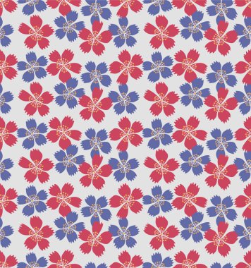 Japon Çiçek Sonbahar Vektörü Kusursuz Desen