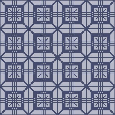 Japon Kare Motif Hattı Vektörü Kusursuz Desen