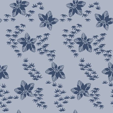 Japon Yıldız Çiçeği Hattı Vektörü Kusursuz Desen