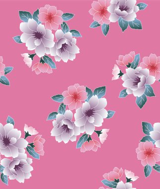 Japon Güzel Buket Vektörü Kusursuz Desen