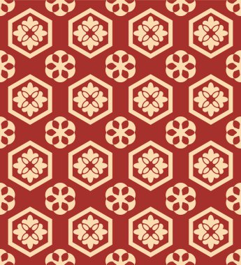 Japon Yıldız Altıgen Vektörü Kusursuz Desen