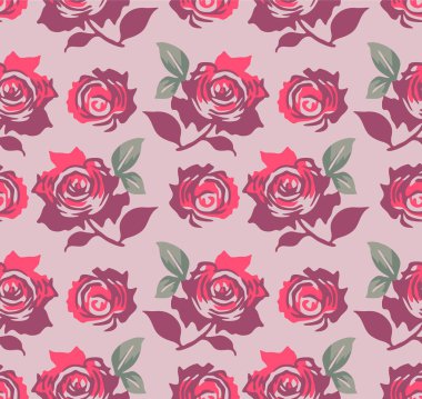 Japon Gül Motif Vektörü Kusursuz Desen