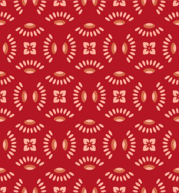 Japon Çiçek Çemberi Vektörü Kusursuz Desen