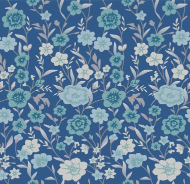 Japon Güzel Çiçek Sarmaşık Vektörü Kusursuz Desen